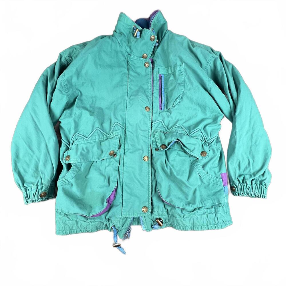 Vintage 90s London Fog Teal & Purple Ski Jacket | Thinsulate | M
